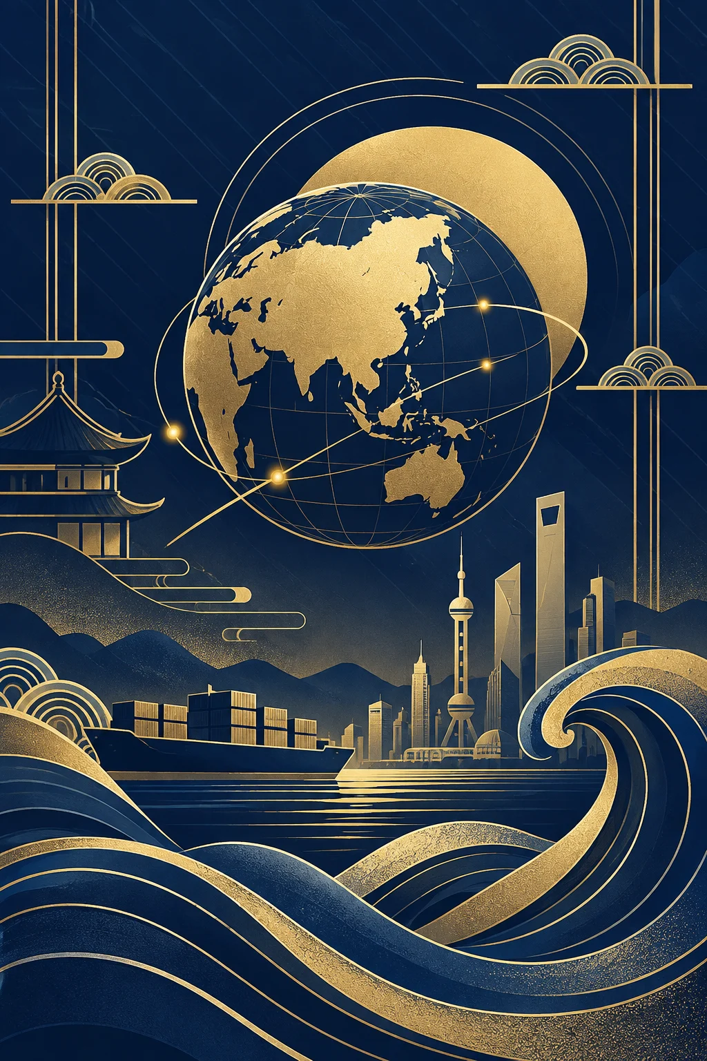 Editorial illustration for NEXTidal culture and commerce sharing